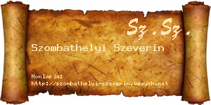 Szombathelyi Szeverin névjegykártya